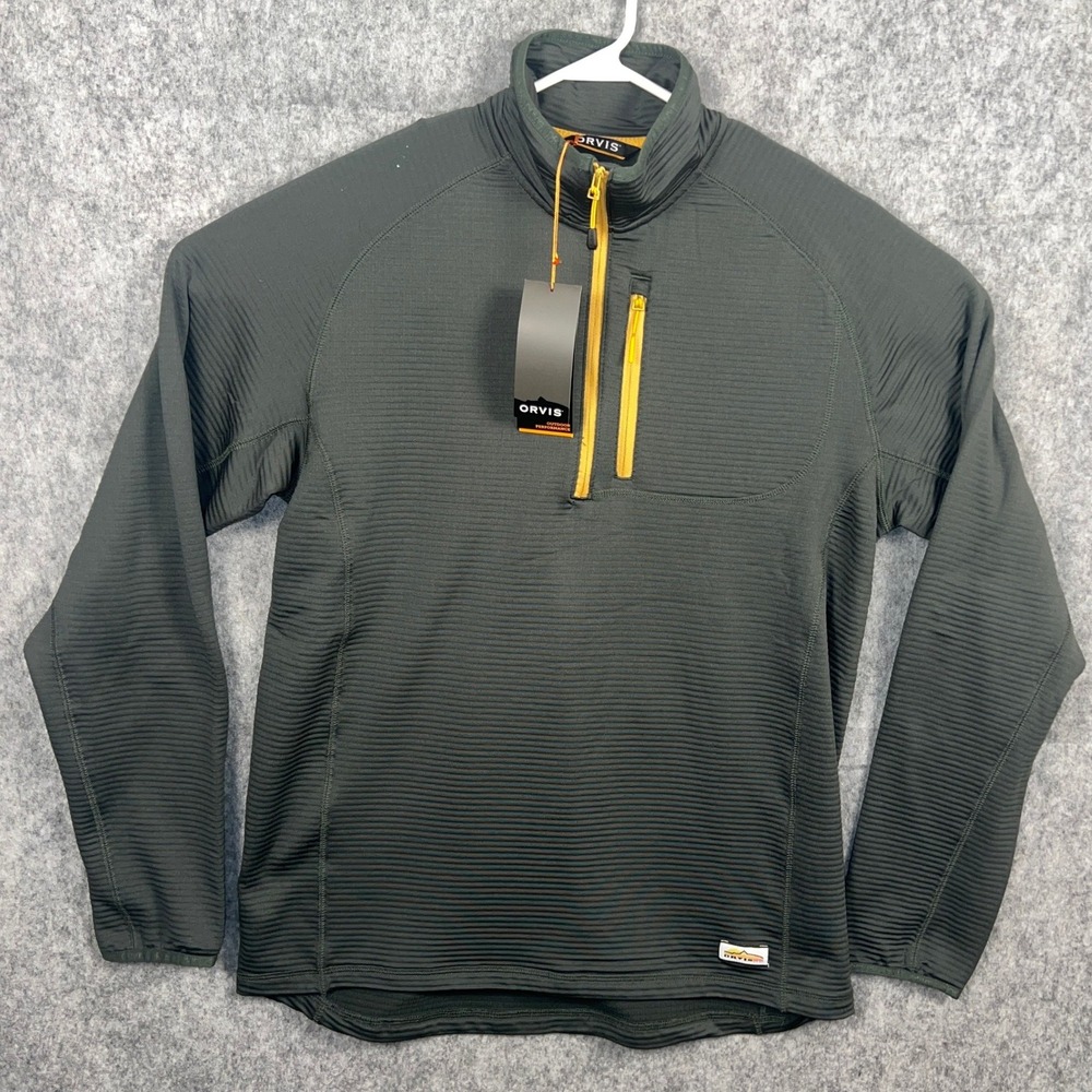 Orvis Men's Outdoor Performance 1/4 Zip Fleece Pullover Green 2YNJ Medium